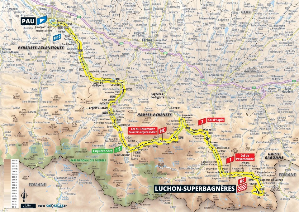 carte tdf samedi 19 juillet
